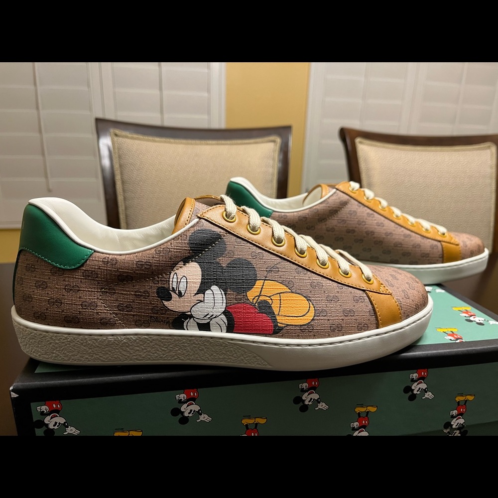 New Gucci Ace x Disney Mickey Mouse GG  Logo Sneaker Shoes Size UK 9.5 / US 10 - Picture 4 of 16